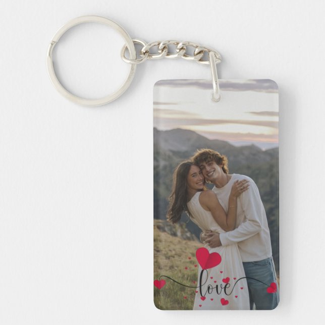 Porte-clefs Personalized Couple Keychain with Photo – Custom  (Devant)