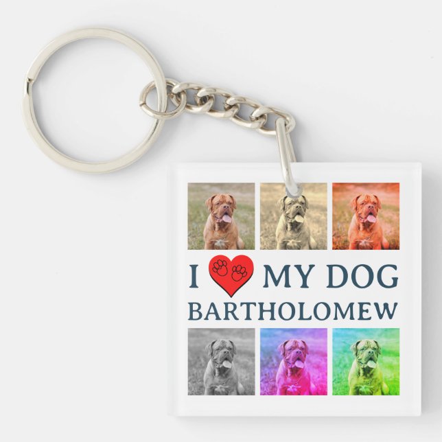 Porte-clefs Personalized Dog Pop Art Pet Lover Gift (Devant)