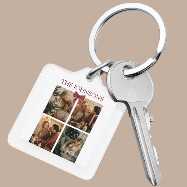 Porte-clefs Personalized Family Christmas Photos Keychain (Créateur téléchargé)