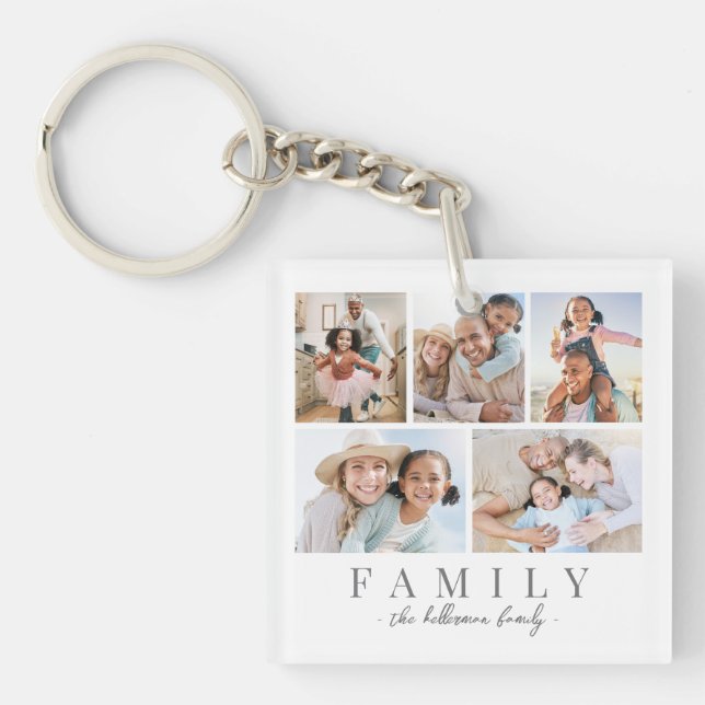 Porte-clefs Personalized Family Photo Collage (Devant)