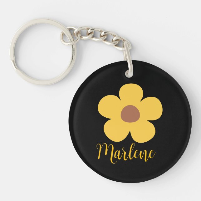 Porte-clefs Personalized floral keychain for her  (Devant)