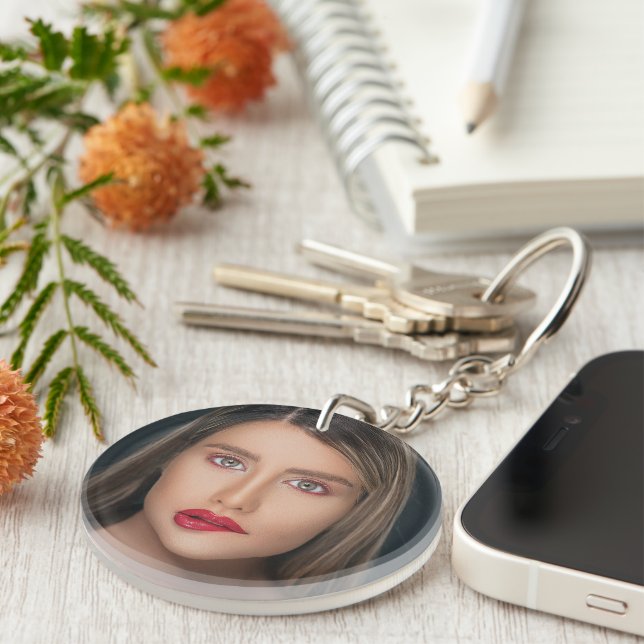 Porte-clefs Personalized Funny Face Selfie (Devant droit)