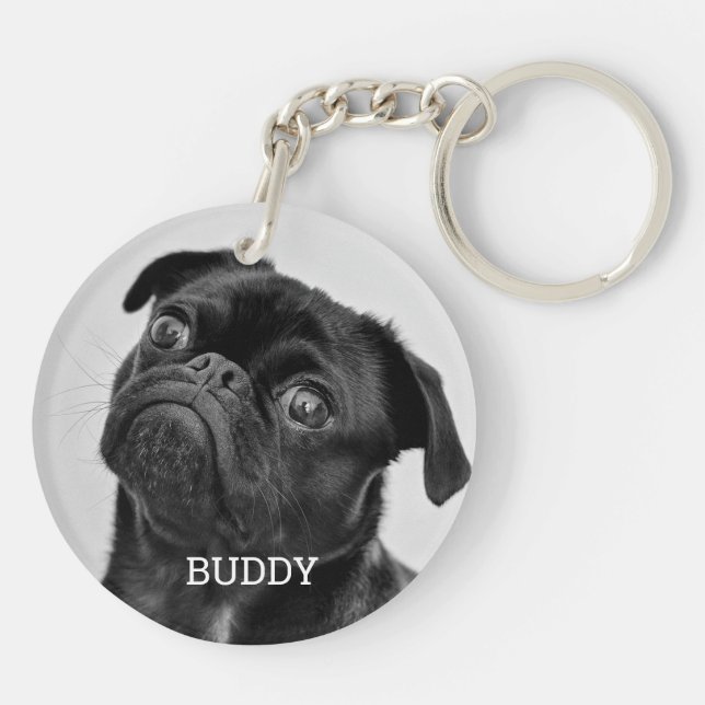 Porte-clefs Personalized Pet Photo Dog Lover Keepsake (Dos)
