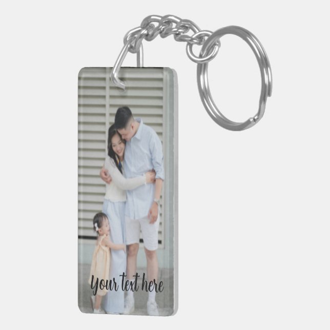 Porte-clefs Personalized Photo and Text Keychain (Dos droit)