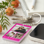 Porte-clefs Personalized Photo and Text Photo Collage<br><div class="desc">Make a Personalized Photo keepsake keychain from Ricaso - add your own photos and text - photo collage keepsake gifts</div>