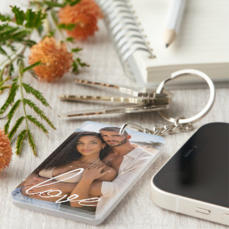 Porte-clefs Personalized Photo and Text Photo Collage
