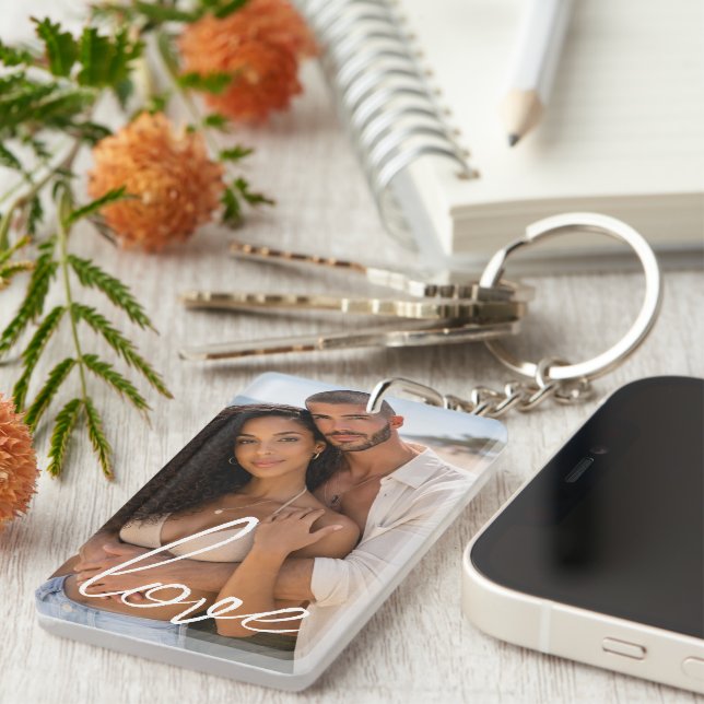 Porte-clefs Personalized Photo and Text Photo Collage (Devant droit)