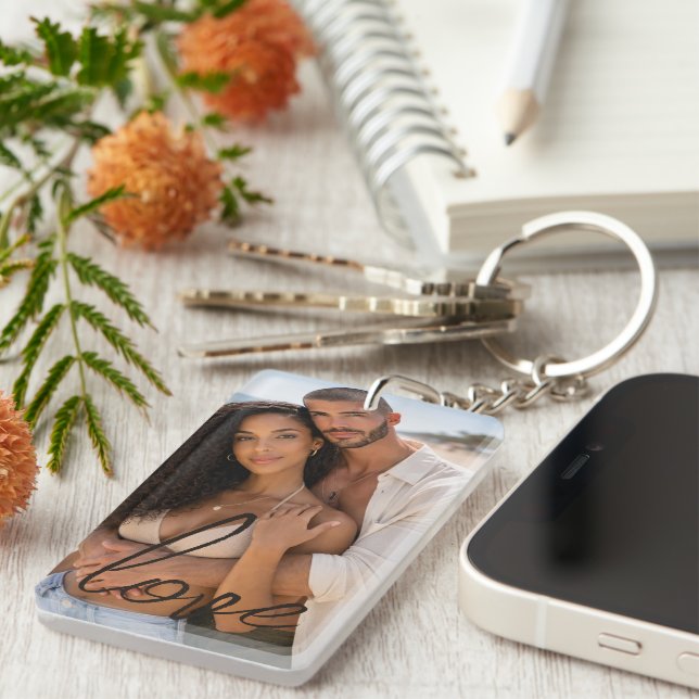Porte-clefs Personalized Photo and Text Photo Collage (Devant droit)