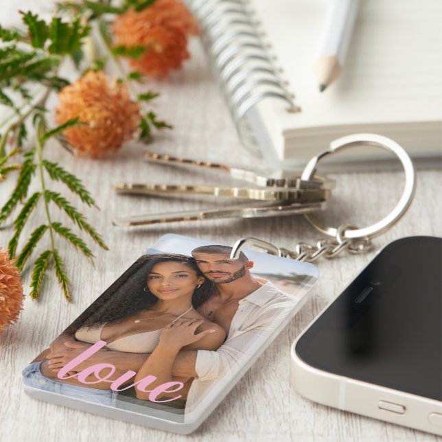 Porte-clefs Personalized Photo and Text Photo Collage (Devant droit)