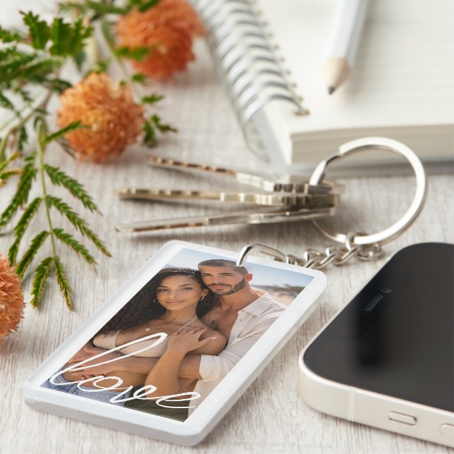 Porte-clefs Personalized Photo and Text Photo Collage (Devant droit)