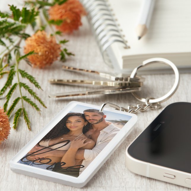 Porte-clefs Personalized Photo and Text Photo Collage (Devant droit)