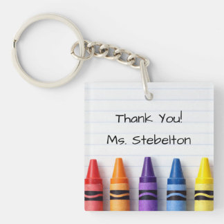 Porte-clefs Personalized Thank You Crayon Teacher Keychain