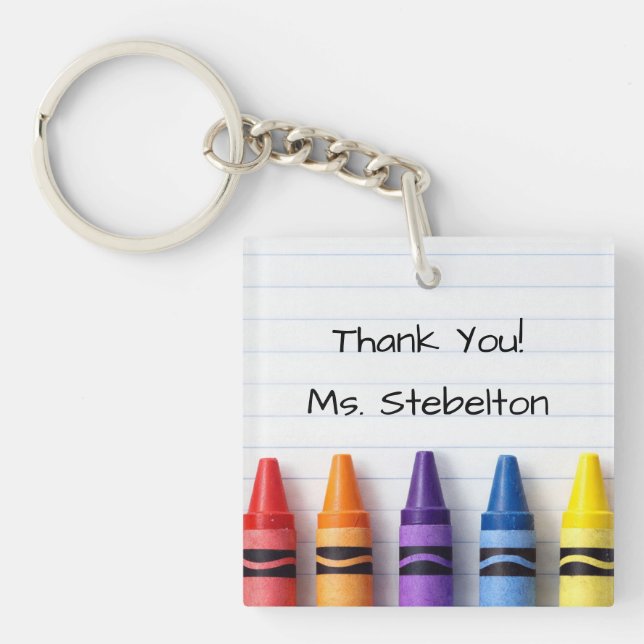 Porte-clefs Personalized Thank You Crayon Teacher Keychain (Devant)