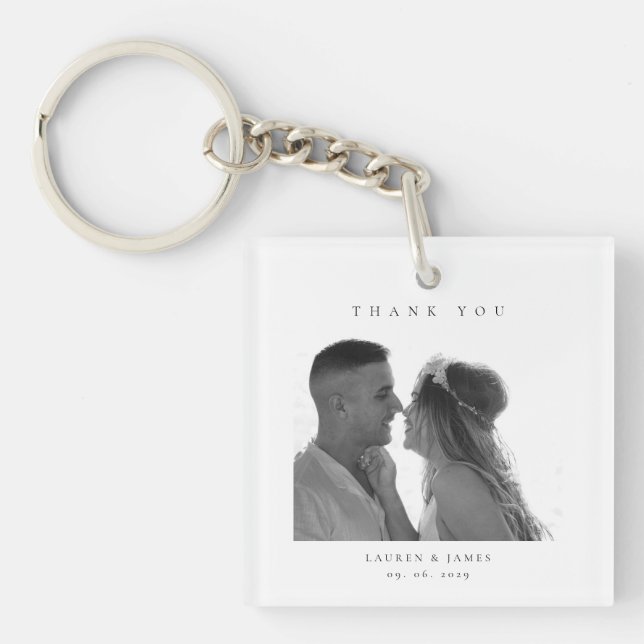 Porte-clefs Personalized Wedding Thank You Photo (Devant)