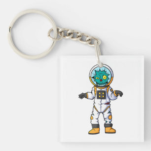 Porte-clefs personnage de bande dessinée astronaute zombie éff