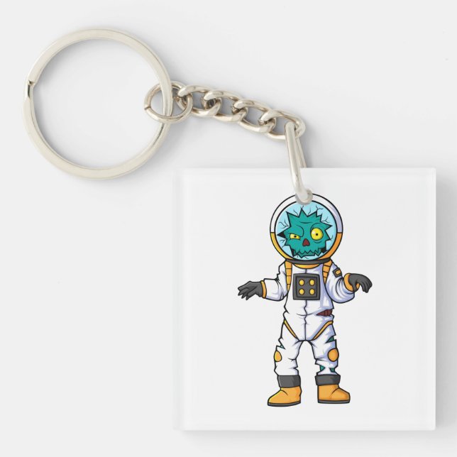 Porte-clefs personnage de bande dessinée astronaute zombie éff (Devant)