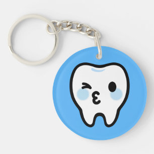 Porte-clefs Personnage de dent souriante – Illustration mignon