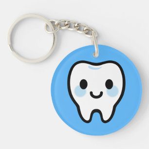 Porte-clefs Personnage de dent souriante – Illustration mignon