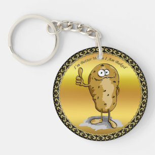 Porte-clefs personnage de dessin animé patate aux grands yeux 