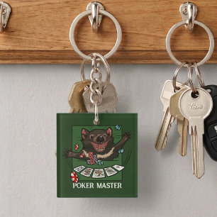 Porte-clefs Personnage de poker de dessin animé diabolique et