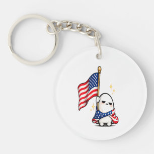 Porte-clefs Personnage drôle fatigué du 14 juillet USA