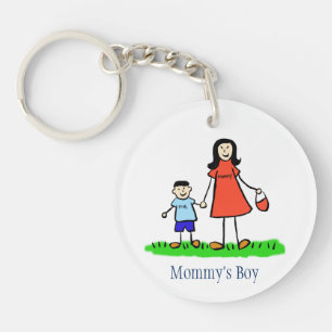 Porte-clefs Personnages d'art de la famille du garçon de maman