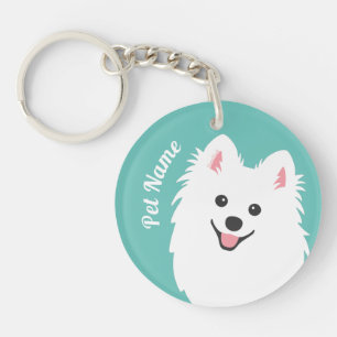 Porte-clefs Personnalisable Curieux Chien Spitz Japonais