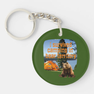 Porte-clefs Personnalisable J'ai survécu au camping en territo