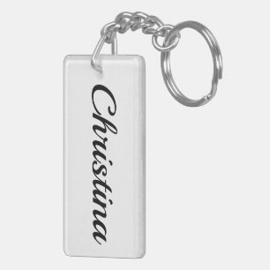 Porte-clefs personnalisable prénom Christina noir blanc