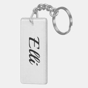 Porte-clefs personnalisable prénom Elli noir blanc