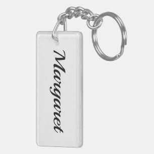 Porte-clefs personnalisable prénom Margaret noir blanc