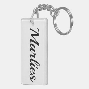 Porte-clefs personnalisable prénom noir et blanc de Marlie