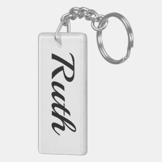 Porte-clefs personnalisable prénom Ruth noir blanc