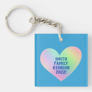 Porte-clefs Personnalisable Réunion de famille Coeur dégradant