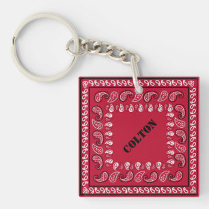 Porte-clefs Personnalisation de Red Paisley Bandana