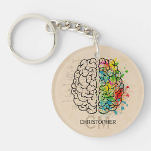 Porte-clefs Personnalisation du cerveau humain gauche et droit