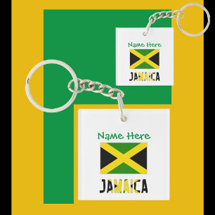 Porte-clefs Personnalisation verte du drapeau jamaïcain