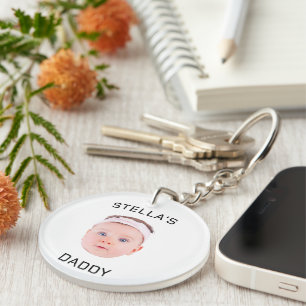 Porte-clefs Personnalisé Baby Face Photo Papa Cadeau