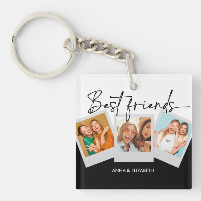 Porte-clefs Personnalisé Best Friends BFF Bestie Script Simple (Devant)