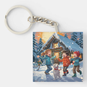 Porte-clefs Personnalisé Cute Deux Photo Double Côté Personnal