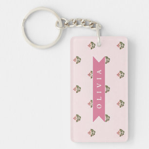 Porte-clefs Personnalisé Délicat Botanique Floral Romantique
