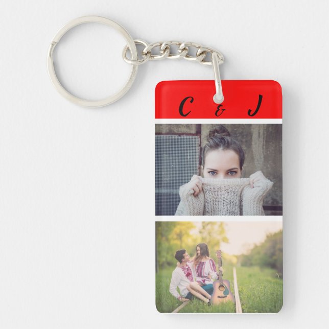 Porte-clefs Personnalisé, double face, Photos et Initiales. (Devant)