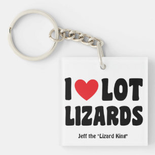 Porte-clefs Personnalisé, J'Aime Lot Lizards Drôle