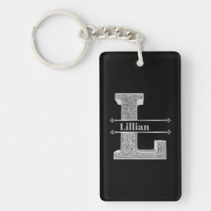 Porte-clefs Personnalisé L Premier Monogramme D'Argent Votre N