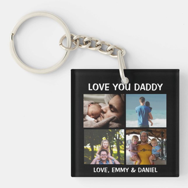 Porte-clefs Personnalisé L'Amour Que Papa Photo (Devant)