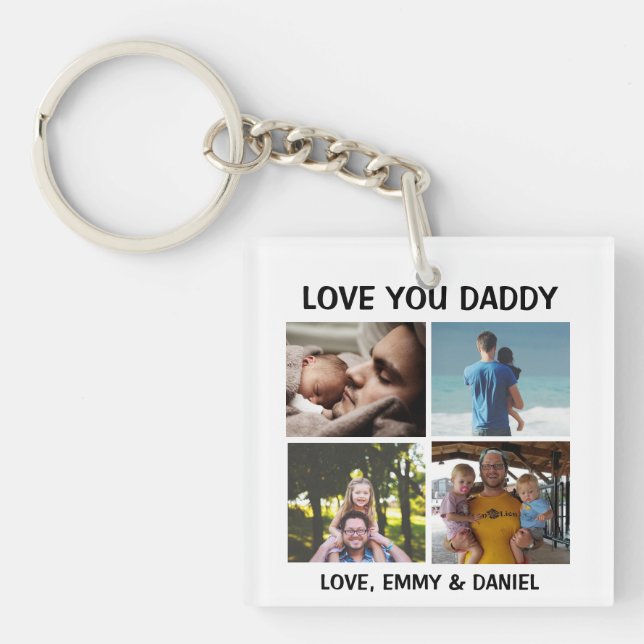 Porte-clefs Personnalisé L'Amour Que Papa Photo (Devant)