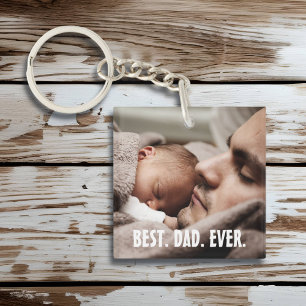 Porte-clefs Personnalisé Meilleur Papa Jamais, Photo   