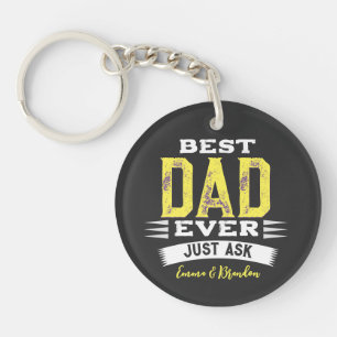 Porte-clefs Personnalisé Meilleur Papa Papa Père Toujours Pose