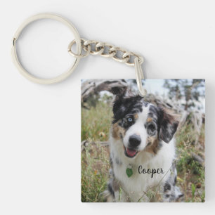 Porte-clefs Personnalisé Merle Australian Shepherd Puppy