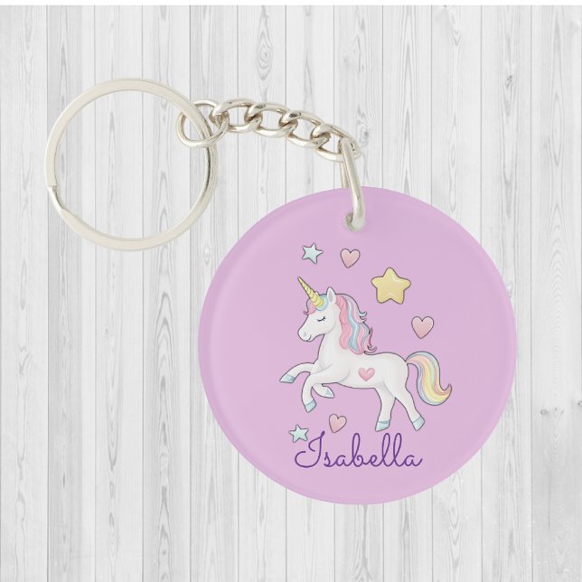 Porte-clefs Personnalisé mignon Whimsical Unicorn Rainbow (Créateur téléchargé)
